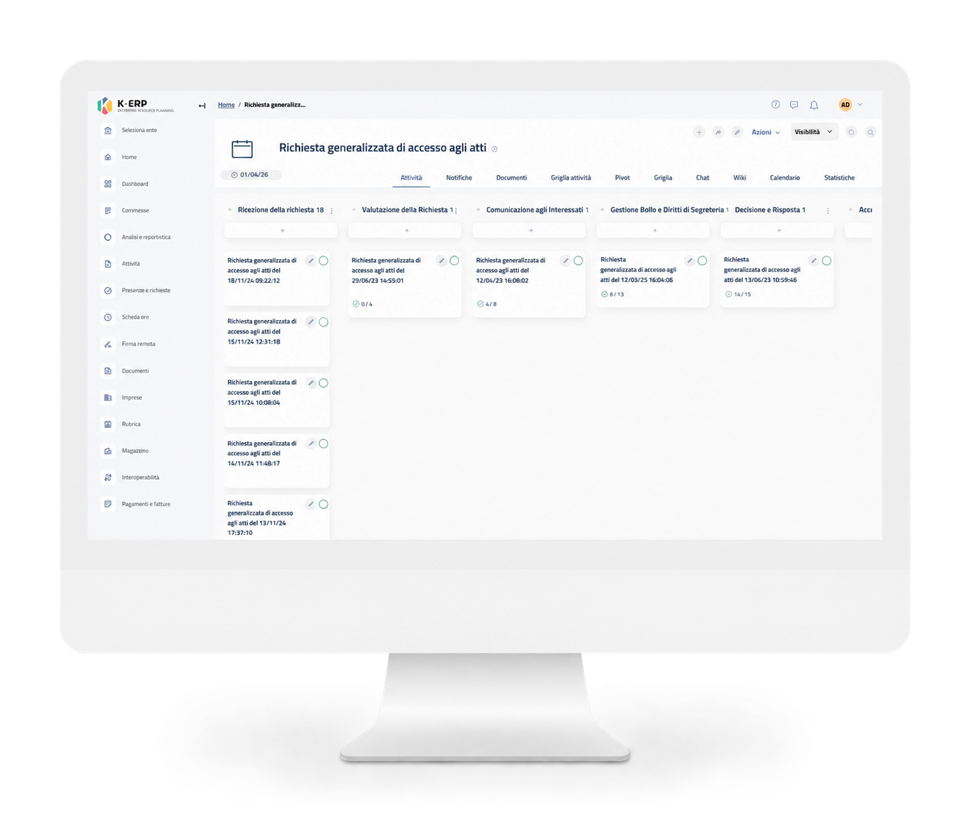 Interfaccia K-ERP con attività operative