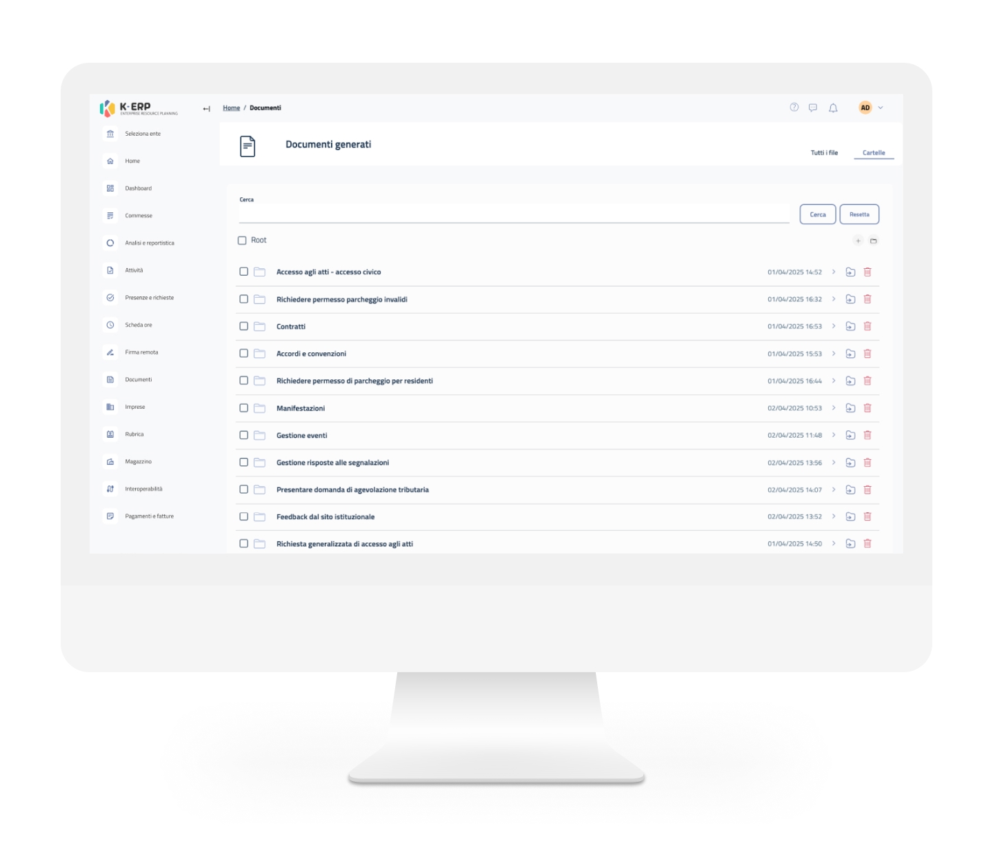 Integrazione nativa con i sistemi dell'Ente