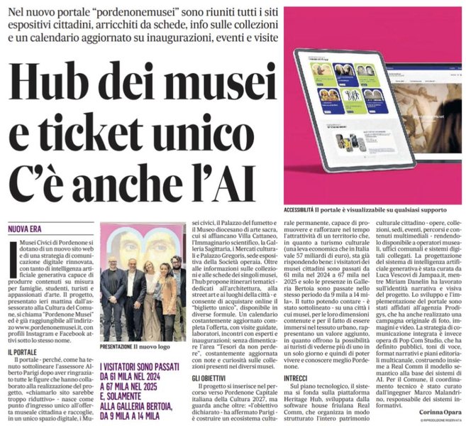 Prodigys firma il portale Pordenone Musei con ticket unico e AI